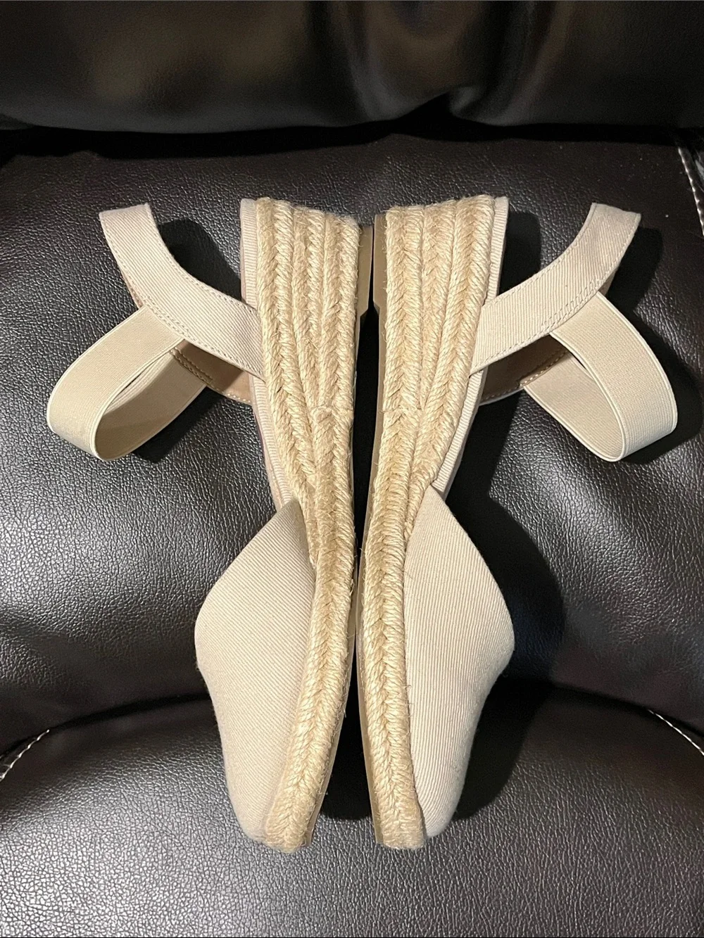 NEW LifeStride Kimmie Women's Espadrille Wedges- Beige- size 8.5
